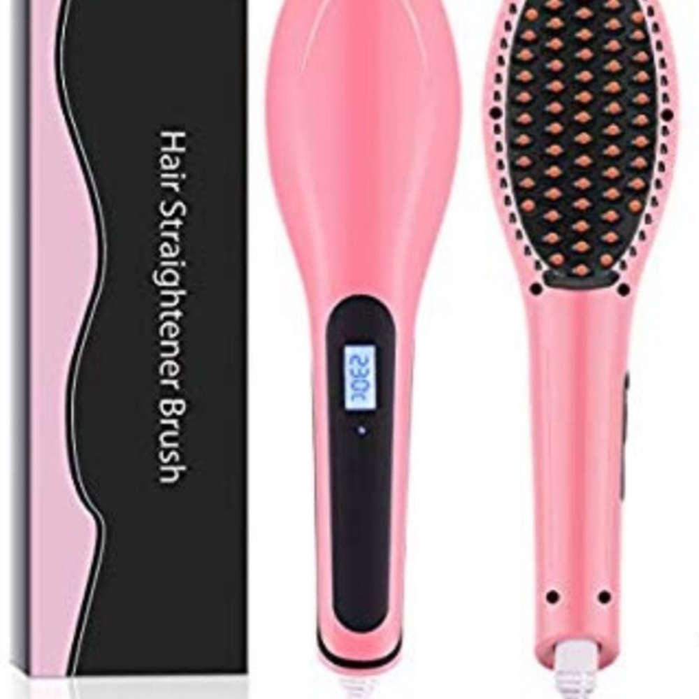 Hair Straightener Brush | Pink